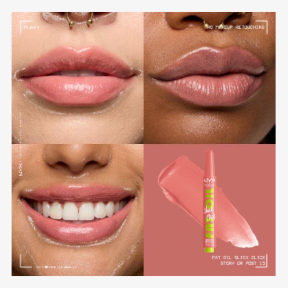 NWT NYX Cosmetics | Fat Oil Slick Click Vegan Lip Balm, Shade "Story or Post" - Picture 2 of 11